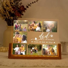 Personalized Photo Night Light, Best Dad Ever, Custom Name Light