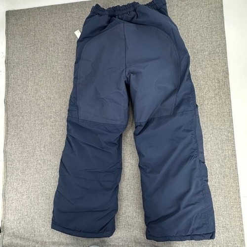 Essentials Boys Snow Pants Water Resistant Navy Blue Neon Green Large (10) New - Picture 12 of 15