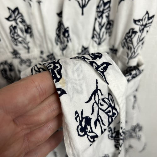 A.L.C. Abito 4 donna bianco nero floreale judd midi senza maniche in vita foderato con cravatta - Foto 7 di 9