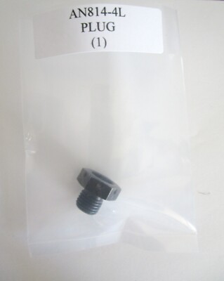 AN814-4L Plug 7/16'' Thread Size Bleeder with Drilled Head Steel Black