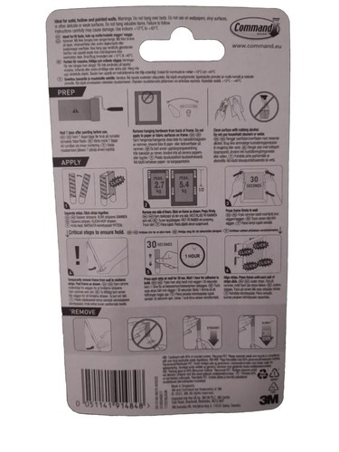 3M Command Damage Free Black Picture Hanging Strips Multiple Sizes BRAND NEW - Picture 2 of 2