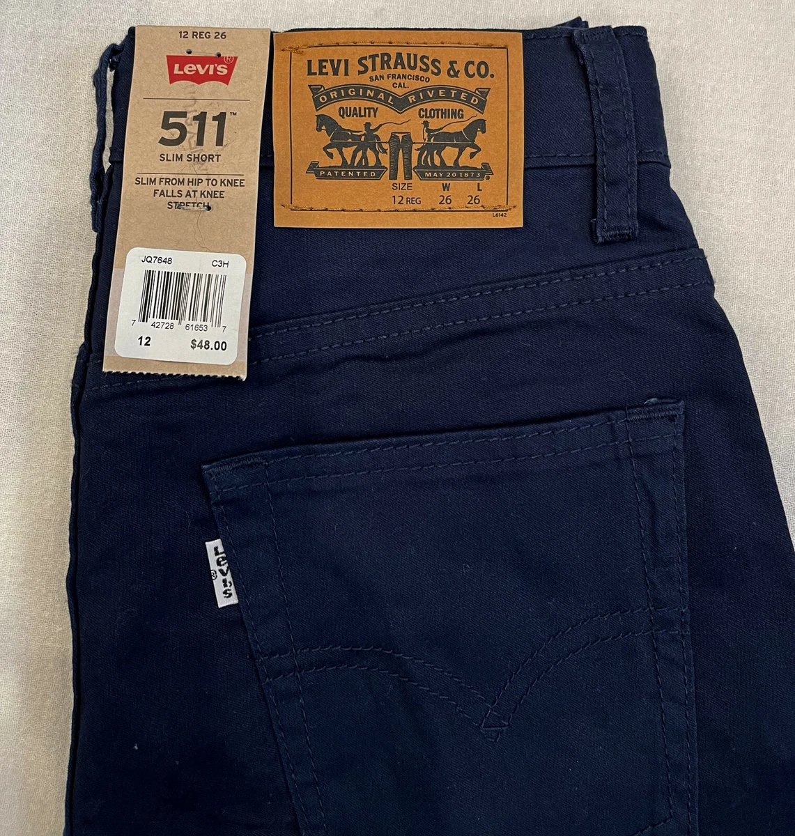 Levi s 511 Slim Boys Twill Pants 12REG 26X26 Dark Blue Colored Jeans