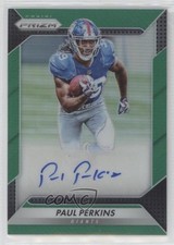 2016 Panini Prizm Rookie Auto Green Prizm Paul Perkins #RA-PPK Auto 5c9