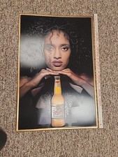 Vintage Miller High Life Tin Advertising Sign Woman Model 23.5X35.5