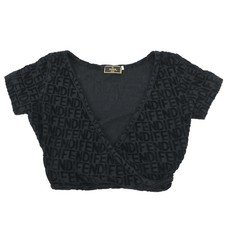 Fendi Wrap Cropped Top Black 40 178712