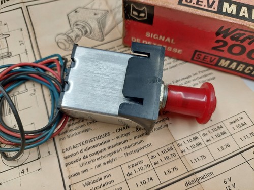 S.E.V. Marchal Signal Switch Warning 12V. Made In France - Picture 3 of 8