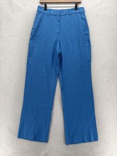 Ann Taylor Factory The High Waist Wide Leg Dress Pants Womens 6 Blue Linen NWT