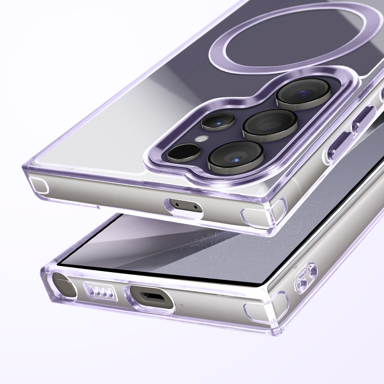Coque Galaxy S24 Ultra Avizar Cristal Color Violet protection silicone