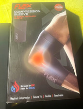 Flex Fitness Elbow Compression Sleeve L/XL Black 11 in Breathable Unisex
