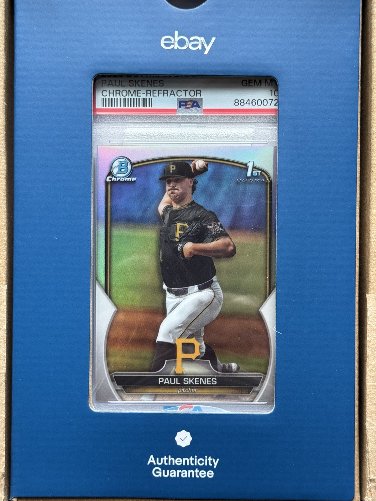 2023 Bowman Draft Chrome Refractor #BDC-14 Paul Skenes RC PSA 10 Gem Mint Rookie view 3