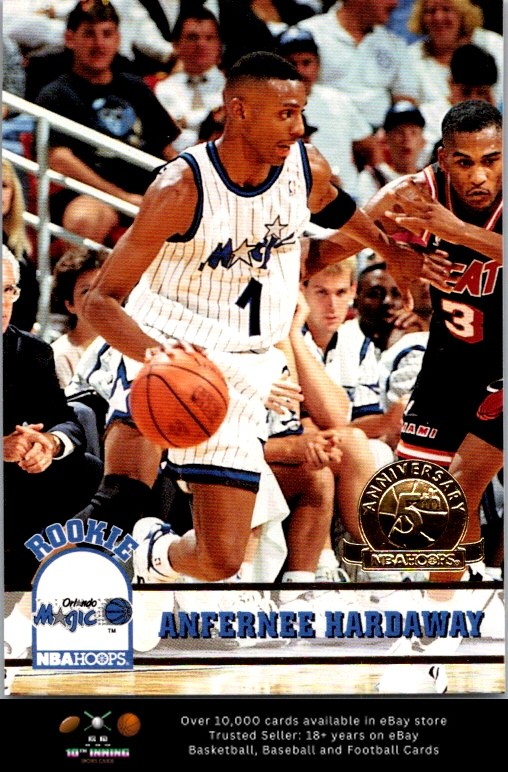 1993-94 Hoops Fifth Anniversary Gold BASKETBALL #380 Anfernee Hardaway RC