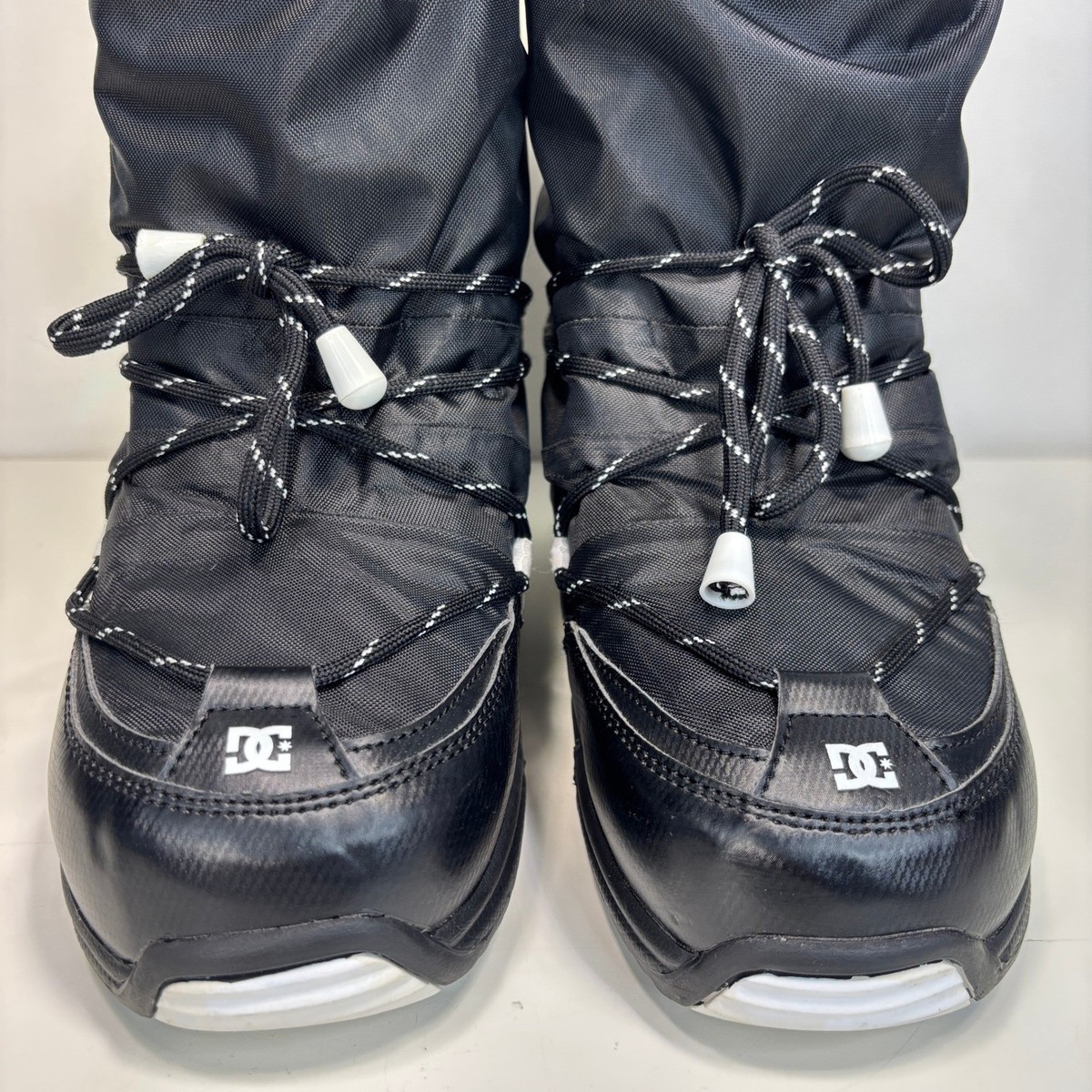 DC Shoes Chalet Black White Faux Fur Trim Snow Boots Moon Boot