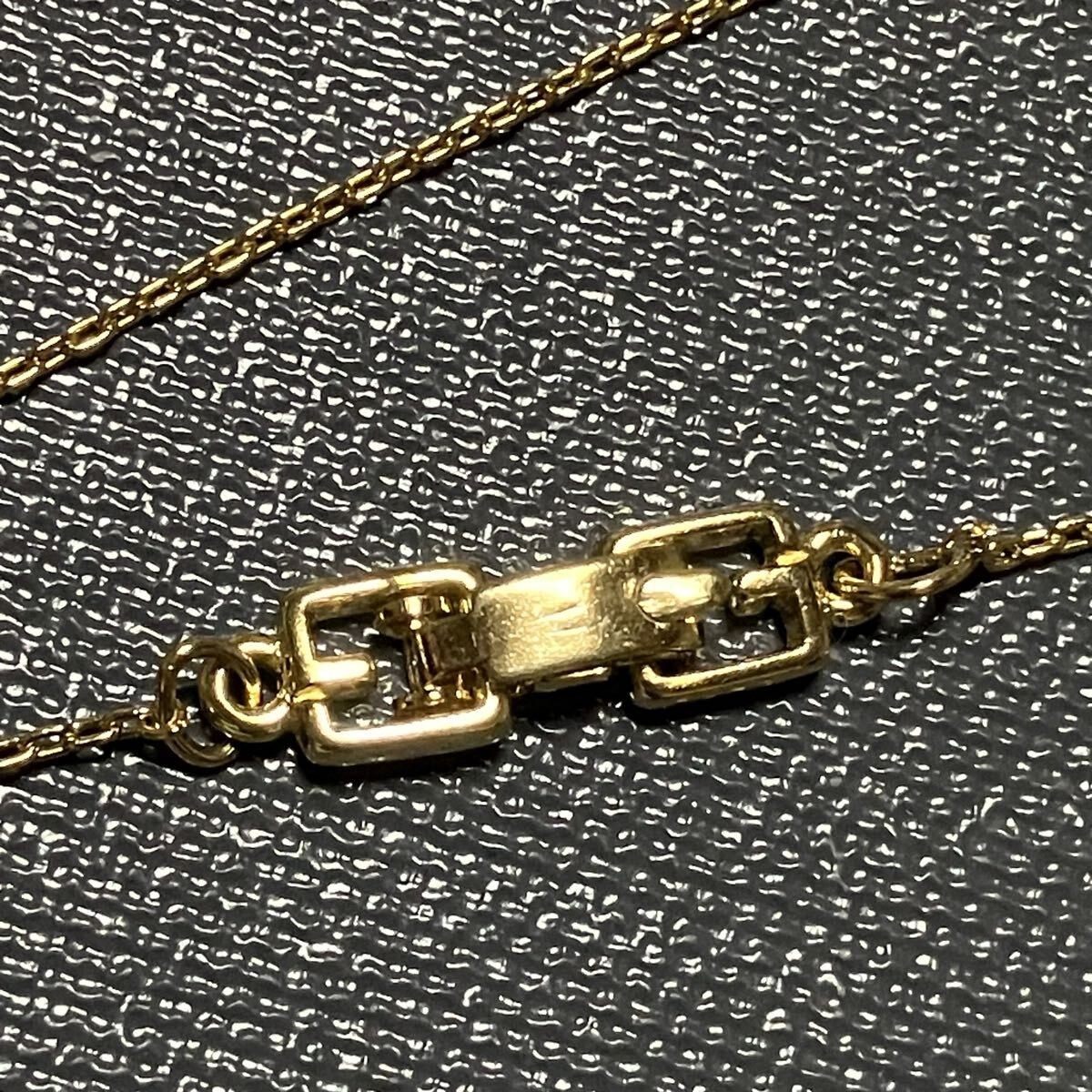 [m]GIVENCHY Hexagon Polygon Logo Necklace Gold Color Givenchy Stone Pendant thumbnail 5