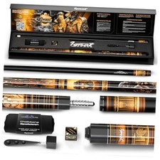 Premium Pool Cue Stick   58" 2-Piece, 19oz Canadian Maple Cue 21 oz Brassbolt