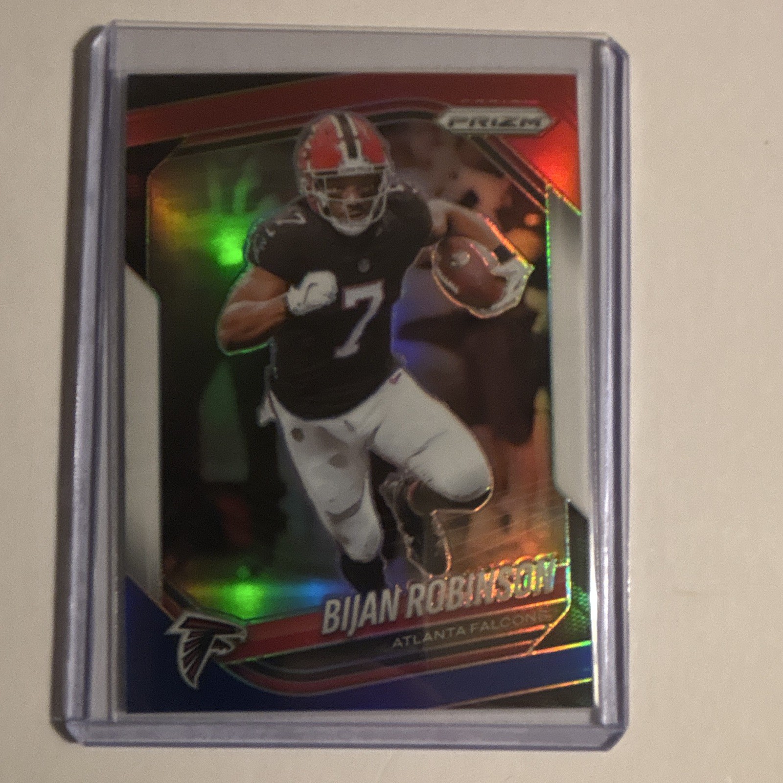 Panini Prizm 2025 Bijan Robinson Red White & Blue #96 Atlanta Falcons NFL Card