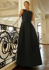 Nwt Alexia Maria Grace Silk Faille Ball Gown Dress W/removable Bow Belt Size 0
