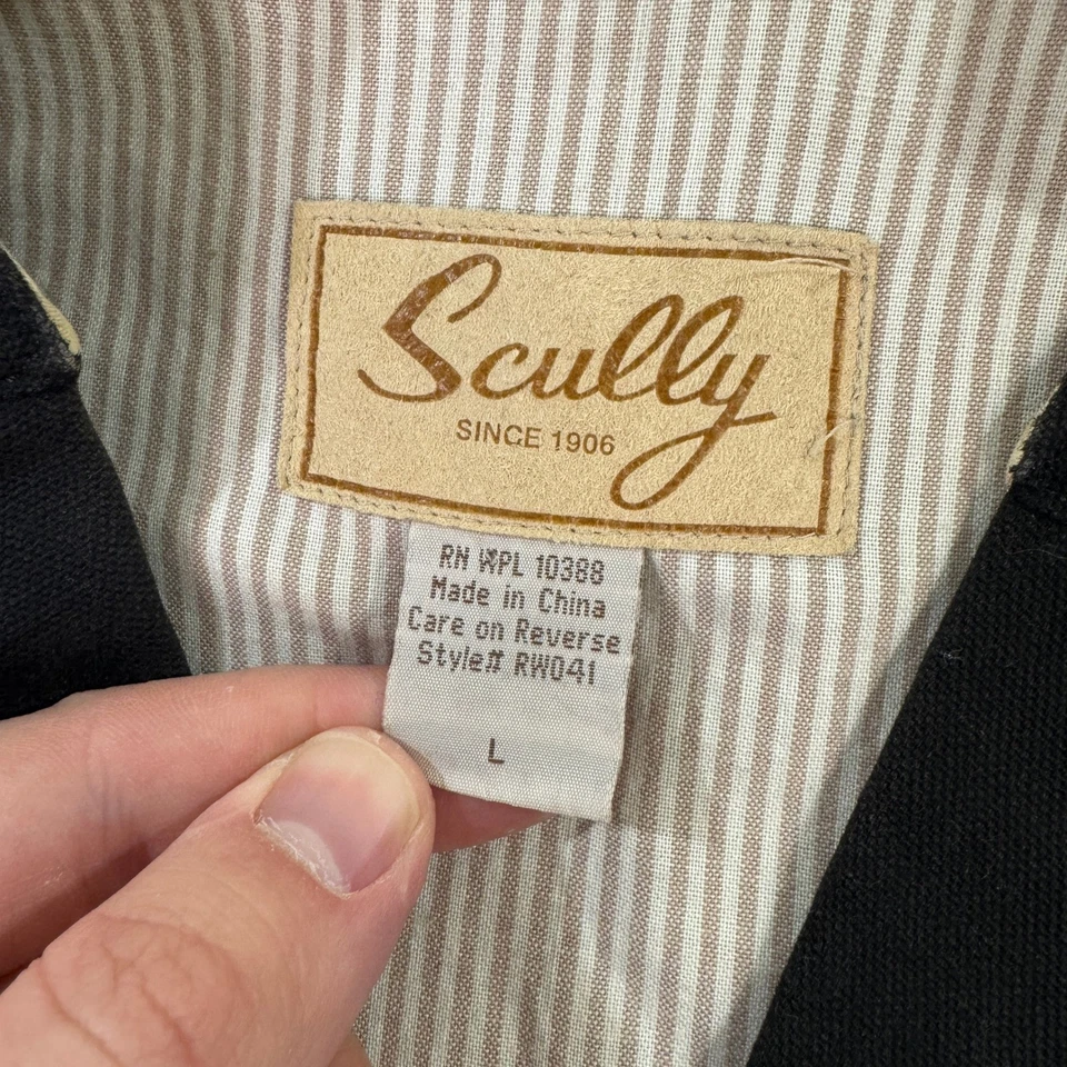 Chaleco Scully Para Hombres Grande Negro Algodón Estilo Occidental Bolsillos Ajustables Espalda RW041 Foto 2 de 4