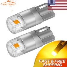 2pcs T10 Yellow LED Marker Side Light Bulb 168 194 2825 CANBUS Error Free Amber