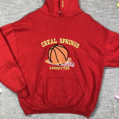 Creal Springs Lionettes Hoodie Sweatshirt Womens XL Red Gold Basketball Jerzees