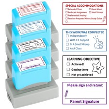4PCS Teacher Stamps for Classroom Self-inking Accommodations Stamp Set Comple...