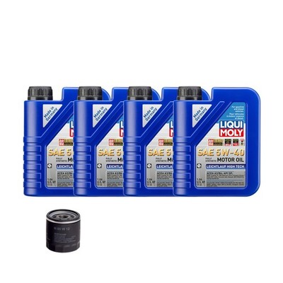 4L Liqui Moly Leichtlauf High Tech 5W40 Hengst Oil Change Kit for Saab B204/B212