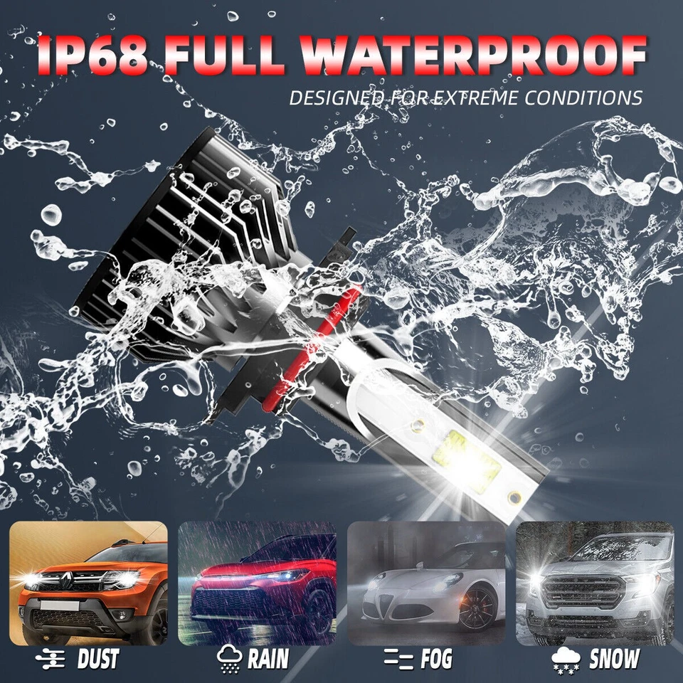 6500K LED Headlight Fog Light Bulbs Kit For Chevy Silverado 2500 HD 2007-2020 - Image 2 of 4