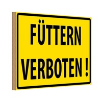 Holzschild 12X18 Cm FüTtern Verboten StraßEnschild Deko Geschenk Holz Schild