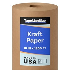 Kraft Paper Roll, 18" x 14400" (1200') Made in USA, 30 lb. Brown Packing Pape...