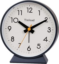 Tinload 4.5" Retro Analógico Reloj Despertador Silencioso Funciona con Pilas Reloj Redondo - SKU3