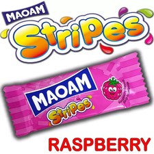 100 x HARIBO MAOAM STRIPES RASPBERRY FLAVOUR FRUIT CHEWS SWEETS KIDS PARTY