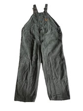 VTG Carhartt Double Knee R06 MOS Bib Overalls 50x30 Duck Canvas Green USA