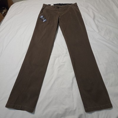 Bruhl Germany Matero Men's Brown Straight Leg Cotton Blend Chino Pants 37X34