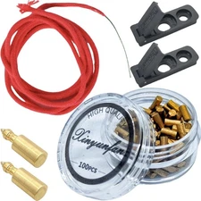 Lighter Flints and Wick Set, Repair 100pcs Gold+wick+gasket+thimbles 