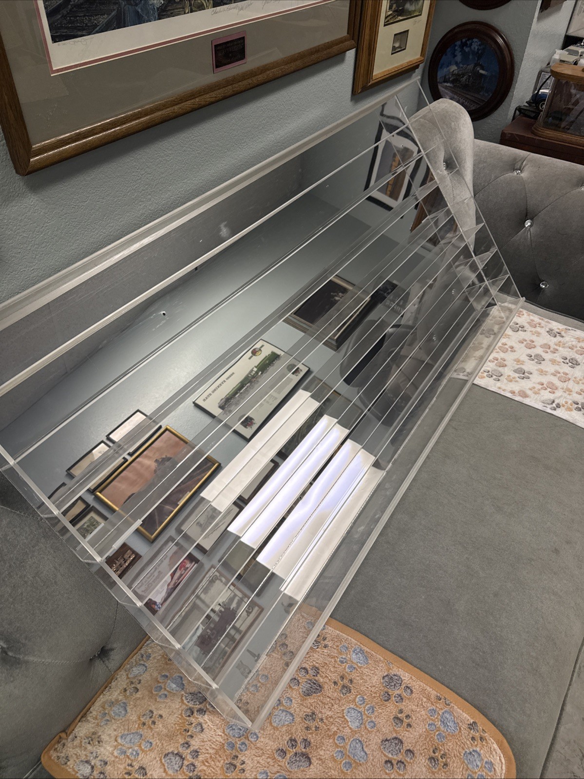 HO scale Mirror Train Display 48x24 Plus Plexi Glass Display Dust Cover