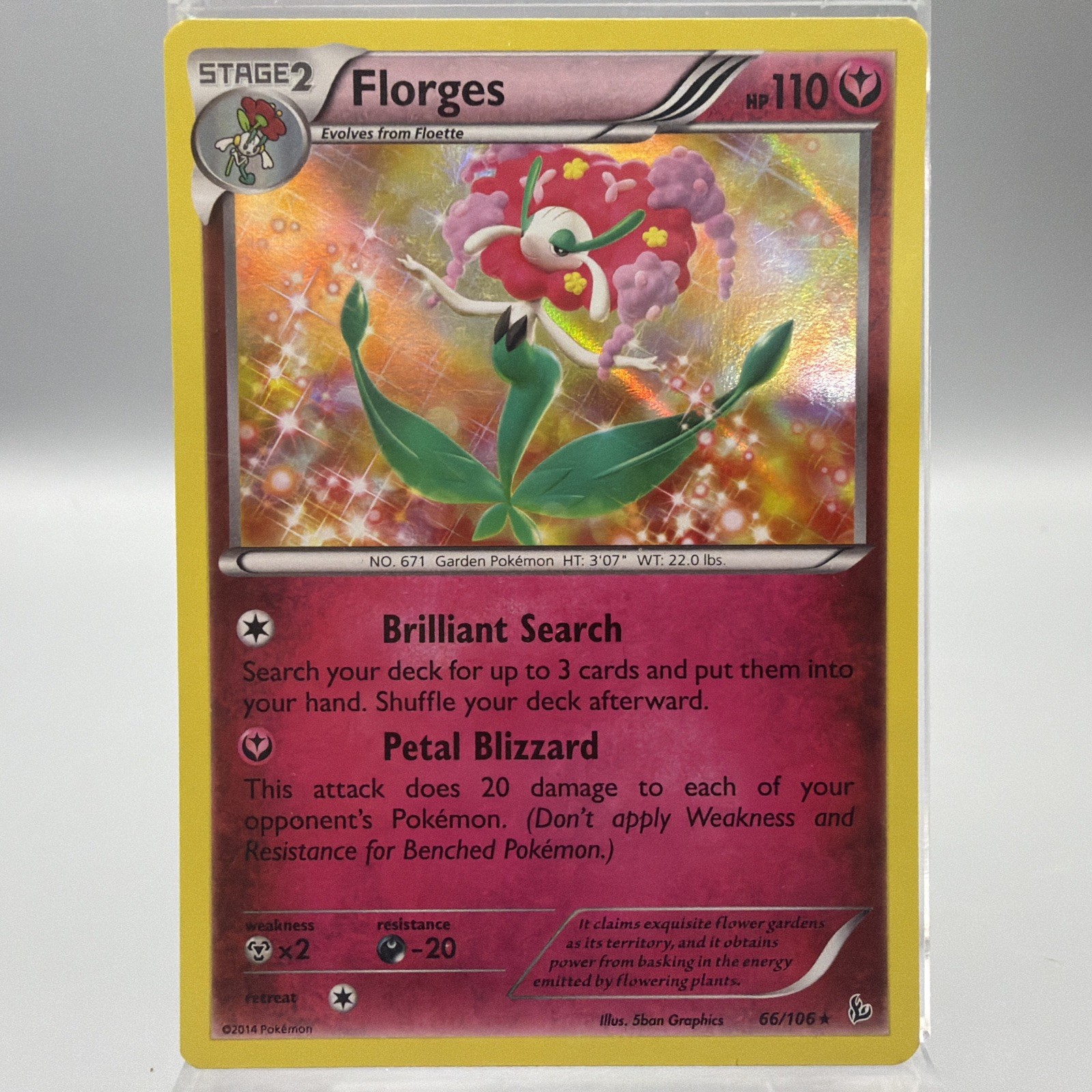 Florges Reverse Holofoil #66/106 Holo Rare Pokemon XY - Flashfire NM