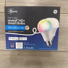 GE Cync Reveal 60-Watt EQ A19 Full Spectrum Smart LED 3-Pack