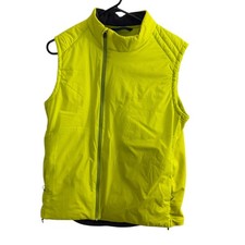 Rapha Transfer Vest Mens Large Yellow Insulated Full Zip Asym Cycling Bike Neon