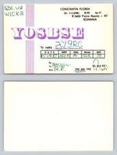 Ham Radio QSL QSO Postcard YO8BSE, Piatra Neamt, NT, Romania