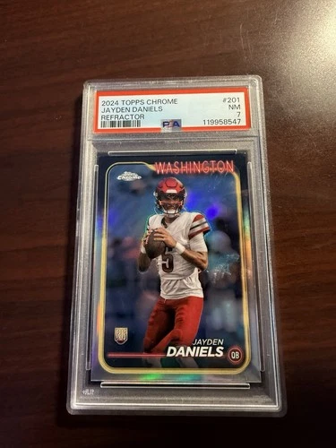 2024 Topps Chrome - Rookies Jayden Daniels #201 Refractor (RC) PSA7 Rookie
