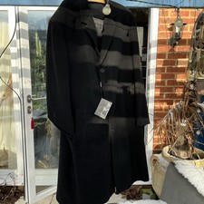 JEFF BANKS- MEN COAT-BLACK-46”-75% WOOL 5% CASHMERE-BRAND NEW WITH TAGS