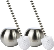 Jagurds Toilet Brush and Holder, 2 Pack, Stainless Steel