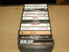AUDIO CASSETTE TAPE LOT OF 12 CCR DEEP PURPLE JIM CROCE CAT STEVENS BOSTON ZZTOP