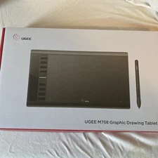 UGEE M708 10x6 in Drawing Tablet 8 Hot Keys Tested Working 8192 Pressure Levels