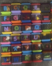 Fisher Price Peek A Boo Blocks Toddler Preschool Sensory Lot of 61 Vintage