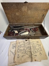 Antique A.C. Gilbert Erector Set Wood Tool Chest Parts Manual As Is