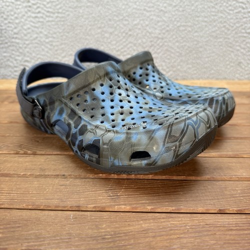 Crocs Clogs Mens 7 Blue Black Kryptek Neptune Camo Swiftwater Deck Outdoors - Picture 5 of 11