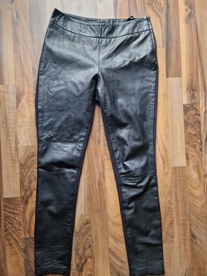 Navyboot butterweiche Echtleder-Leggings Lederhose mit Stretch 38 schwarz Lamm 