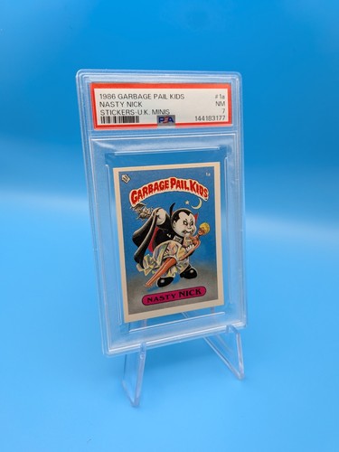 1986 GARBAGE PAIL KIDS STICKERS-U.K. MINIS #1A NASTY NICK PSA 7 🤯🤯