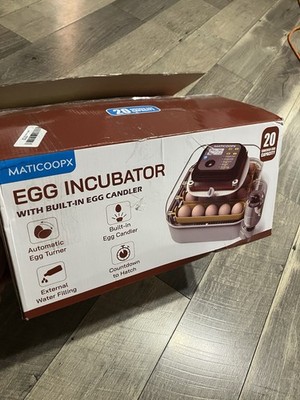 MATICOOPX 20 Egg Incubator with Humidity Display Egg Candler Automatic Egg Turne