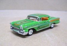 Johnny Lightning '26 , 2pack . 1/64 1958 Chevy Impala . Green , lowrider ,LOOSE